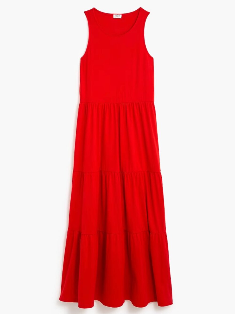 J. Crew Factory Tiered Knit Maxi Dress in Bright Cerise/ Red, Size S